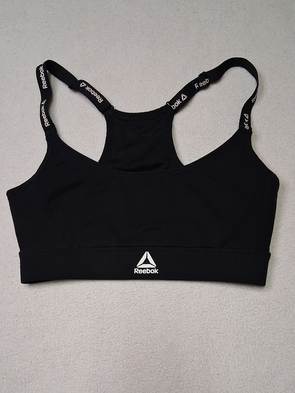 Reebok Black Logo Racerback Sports Bra